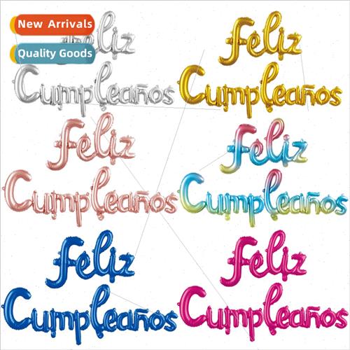 Lowercase Continuous Spanish Happy Birthday Balloon Set 16