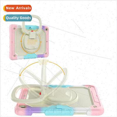 适用ipad tablet case silicone anti-drop bracelet pc swivel s