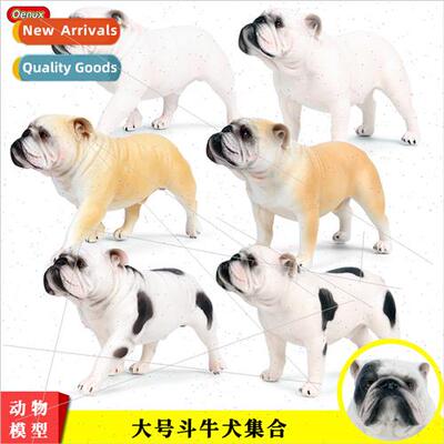 Wildlife solid static model large bulldog pet dog children t