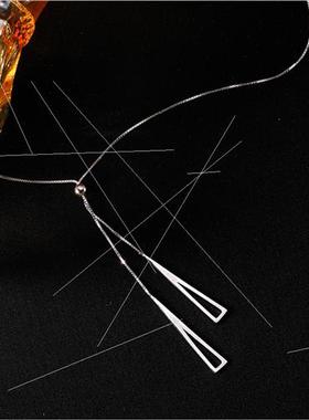 Geometric triangle tassel necklace female niche pullout tani