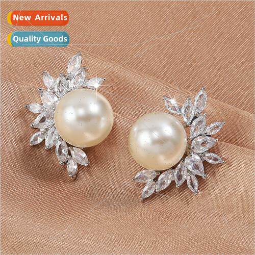 che zirconia pearl earrings wh French fashion 2023 new earri