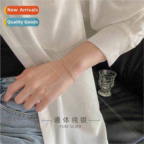 S925 lver Korea Small Square Bracelet mple Bean Bracelet che