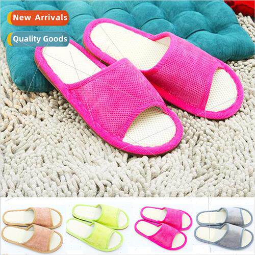 japan couple indoor home wooden floor cotton slippers linen