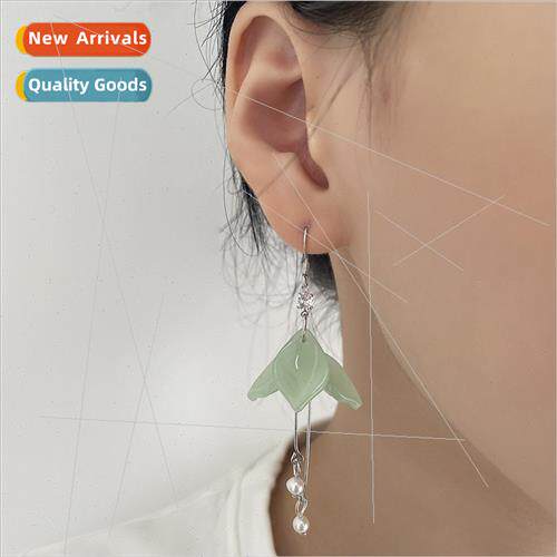 Long lily ear hooks适用women French pearl tassel earrings wi