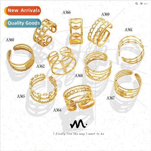 Europe opening tanium steel gold-plated geometric mix match