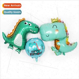 Large Cute Brachiosaurus Crown Dinosaur Aluminum Film Balloo