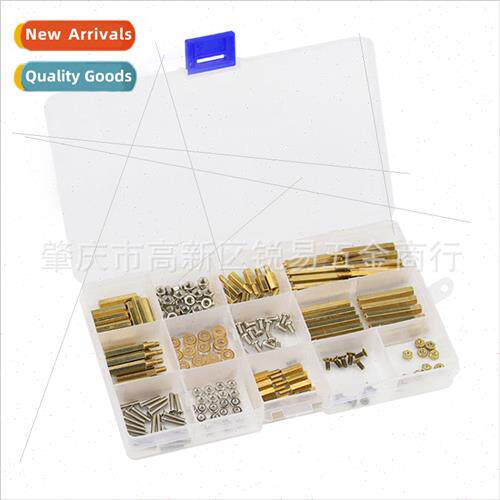 210pcs box Brass Screws Nuts ngle Pass Double Pass Copper Nu