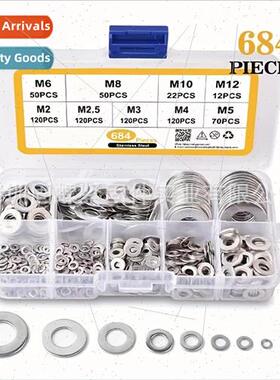 684pcs boxed flat gasket 304 flat gasket flat washer round w