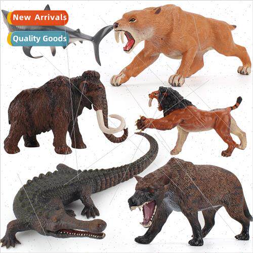 Ancient animal model megalodon black emperor crocodile saber