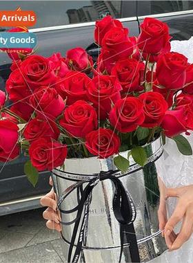 Mirror silver flower hug bucket flower arrangement box bouqu