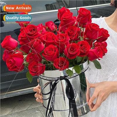 Mirror silver flower hug bucket flower arrangement box bouqu