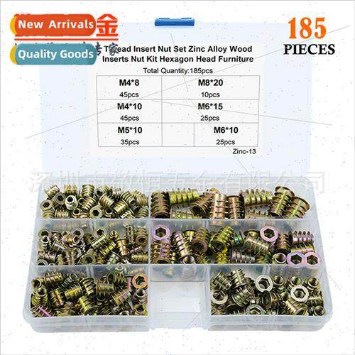 185pcs M4 M5 M6 M8 Zinc Alloy Furnure Inner Outer Threaded N