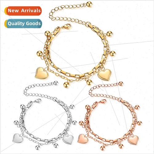Europe Tanium Steel Multi-Layer Bracelet Women Love Round Be