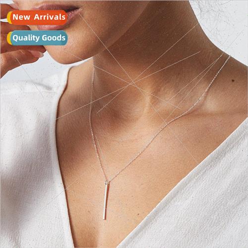 Europe stainless steel Gold-Plated Necklace Geometric Rectan