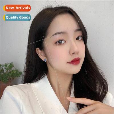 2023 new small flowers pearl earrings French retro girls gen