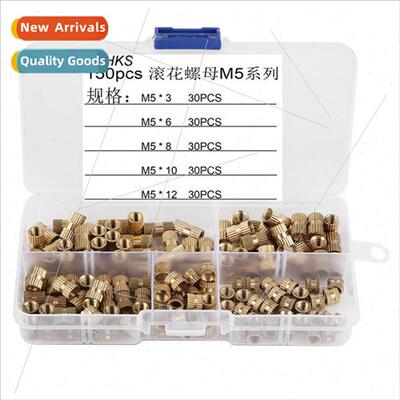 150pcs box knurled nut copper injection molded double pass c