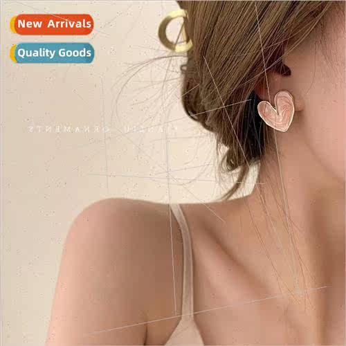 French retro heart earrings 2022 new tide earrings female ni