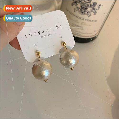 French large pearl fall winter earrings tide female senior e