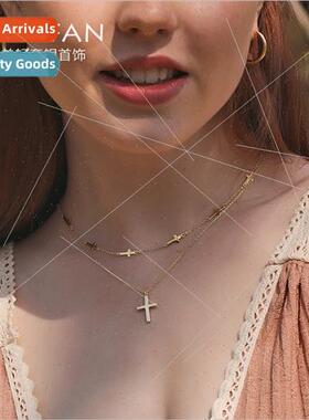 2019s925 silver niche necklace gold cross necklace female au