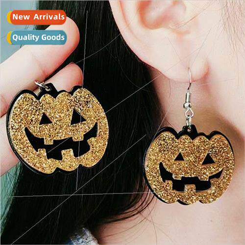 Halloween new skull pumpkin patchwork earrings earrings mult