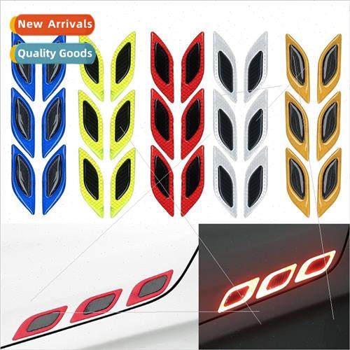 Carbon Fiber Warning Stickers Car Fender Reflective Stickers