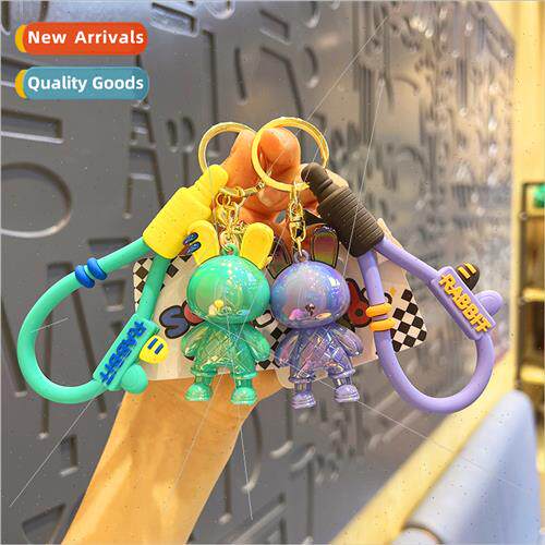 Cartoon tide cool rabb keychain small doll bag charm doll do