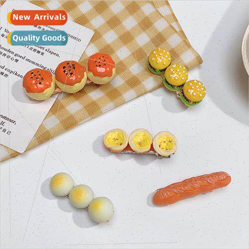 Mini egg tart Small steamed bun hairpin female creative bang