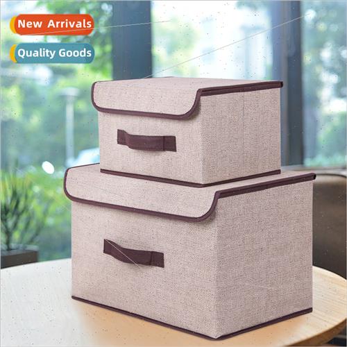 Fashion Spun Cotton nen Storage Box Set Two Folding Storage