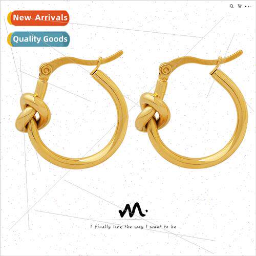 Ins sexy earrings thin circle earrings tanium steel gold-pla