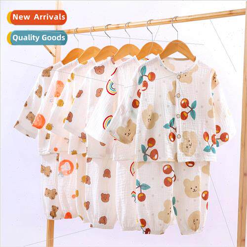 Cotton gauze thin section of girls pajamas children air cond