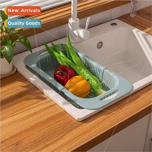 Wash basin draining basket sink retractable draining rack kc