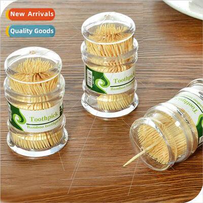 Bamboo toothpicks wh toothpick case Disposable double-ended