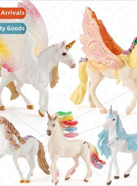 mythological beasts toys large unicorn rainbow horse model P