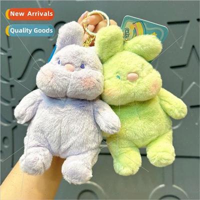 Cute blush rabb doll schoolbag charm keychain cartoon couple
