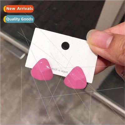 Raspberry Pink Whening French Baking Triangle Earrings Exqui