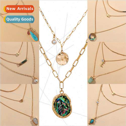 Europe multi-layer hip-hop necklace creative simple new coll