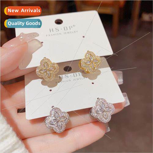 Koreasweet fashion cute four-leaf flower double-sided earrin