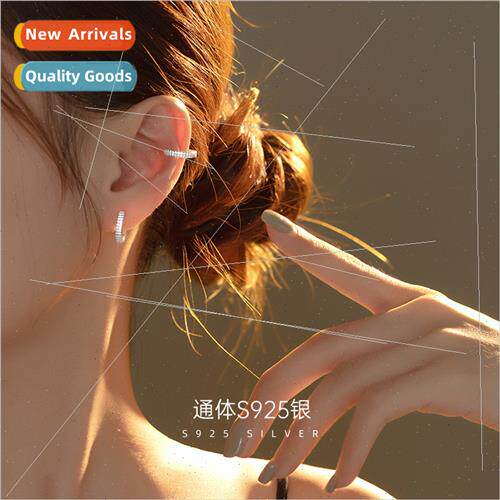 S925 silver ear clips zirconia small circle whout ear hole f