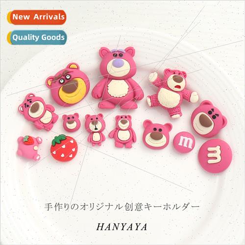 Strawberry bear acrylic resin patch DIY handmade jewelry cre