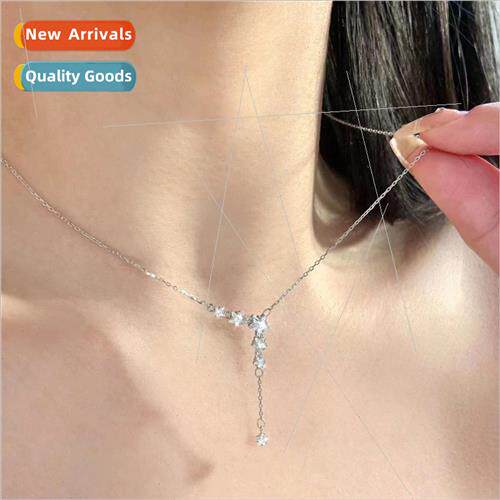 Star tassel necklace women 2023 new niche collarbone chain p