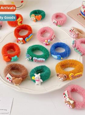 Headbfemale children tie ponytail towel ring cute Korea elas