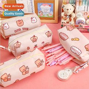 Love Bear Canvas Pencil Bag Student ery Organizer Creative C