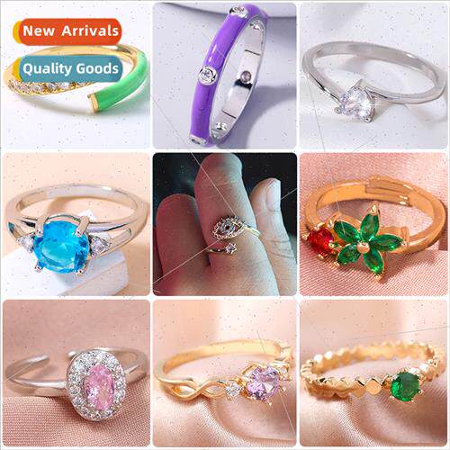 Europe Gold Copper Micro Zirconia Ring ins Women