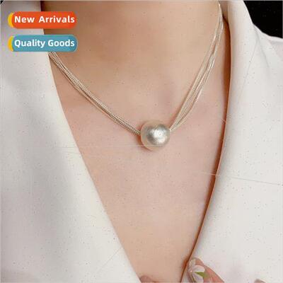 Sweet cool cold wind simple multi-layer chain brushed metal
