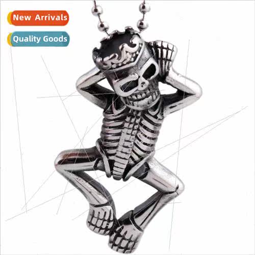 Europe Vintage Skull Boys Necklace Necklace Tanium Steel Men