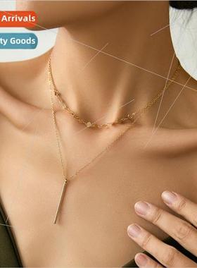 Europe Hundred Beach Y Zigzag Necklace Women Collarbone Chai