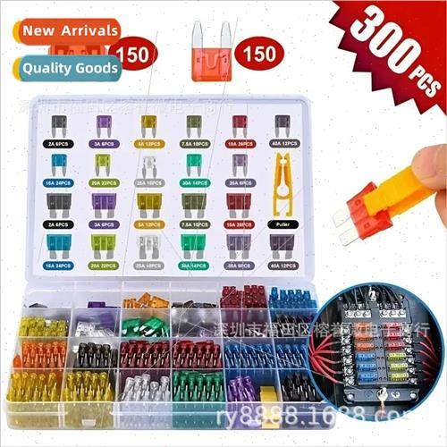 300PCS Boxed Auto Fuse Blade Fuses Medium Small Aluminum Ins