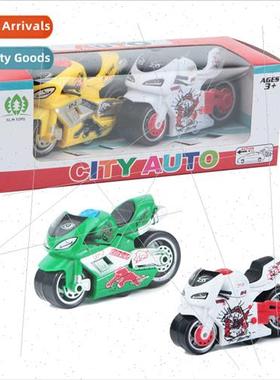 Alloy toy car small car model motorcycle ornaments set stron
