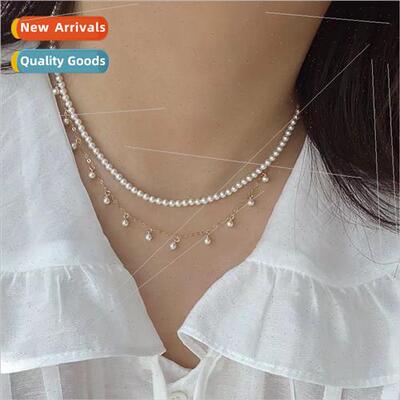 mple fine chain pearl necklace female ins tide niche hundred