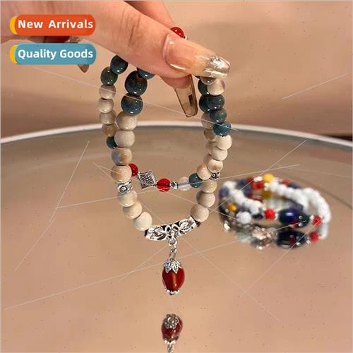 Handmade new Chinese ethnic ceramic beaded bracelet women hu